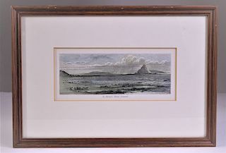 Colored Etching, St. Michael's Mount, Cornwall