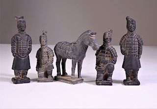 Terracotta Qin Dynasty Warriors & Horse Set