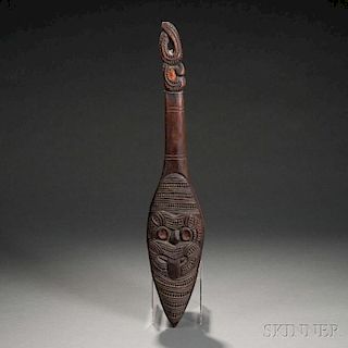 Maori Carved Wood Dance Paddle