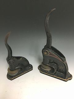 Two Cast Iron Stamp Presses - Brooklyn and Maine