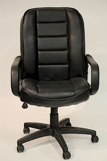Contemporary Black Leather Office Chair on