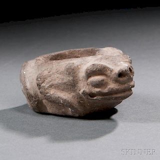 Carved Stone Frog Cup
