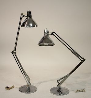 Pair LUXO Chrome Extension Lamps Roth Estate