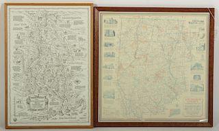2 Vintage Framed Litchfield Maps from Roth Kitchen