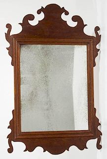 CHIPPENDALE-STYLE MAHOGANY WALL MIRROR