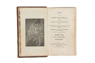 Parker, Amos Andrew. Trip to the West and Texas. Concord/Boston, 1836. Uno de los Primeros Relatos de la Revolución de Texas. Raro.
