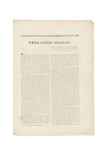 Guzmán, Ángel. Otro Motín Militar. San Luis Potosí: Imprenta del Gobierno,  a cargo de Ventura Carrillo, 1845.