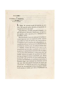 Salas, José M. de - Almonte, Juan N. Circular sobre Reclutamiento del Ejército por Bajas... Méx, agosto 28, 1846. Rúbrica de Almonte.