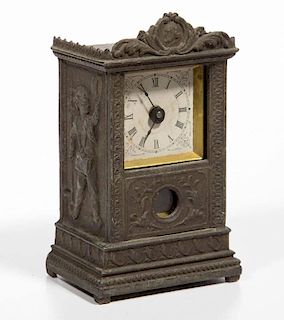 YALE CLOCK CO., NEW HAVEN, CT MINIATURE MANTLE CLOCK