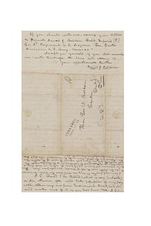 Belden, David. Carta de un Soldado Americano durante la Invasión a México.  Camp near Veracruz, julio 12 de 1847. Firma.