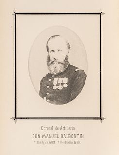 Balbontín, Manuel. Memorias del Coronel... Episodios de su Carrera Militar y Política... San Luis Potosí, 1896. 10 planos.