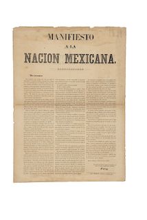 Forey, Frédéric. Manifiesto a la Nación Mexicana / Manifeste à la Nation Mexicaine. México, junio 12 de 1863.