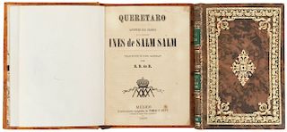 Salm - Salm, Inés de / Salm Salm, Félix de. Querétaro... / Mis Memorias sobre Querétaro y Maximiliano. México, 1869. Piezas: 2.