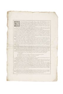 García Berdeja, Francisco. Convocatoria, en honor de la Proclamación de Carlos IV, para dar en público su testimonio. México, ca. 1788.