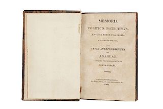 Teresa de Mier Noriega y Guerra, Servando. Memoria Político-Instructiva, Enviada Desde Filadelfia en Agosto de 1821... México, 1821.