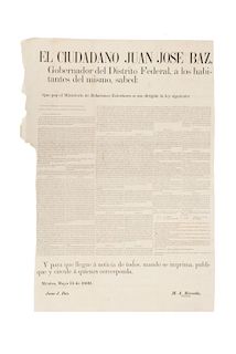 Juárez, Benito. Bando Sobre Reclamaciones entre los Estados-Unidos Mexicanos y los Estados Unidos de América. México, 1869.