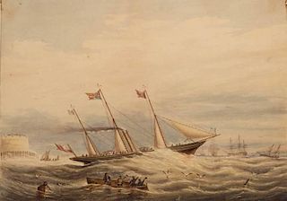 BRITISH SCHOOL (19TH CENTURY) SHIP PAINTING