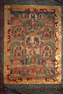 19th C. Tibetan/Nepal Thangka of Vajrasattva