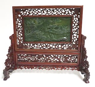 Chinese Spinach Jade Tablescreen