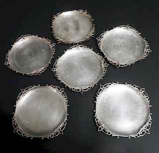 6 Korean Silver .925 Small Plates