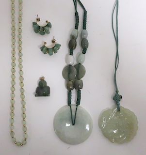 5 Pcs. Asian Jade and Hardstone Jewelry