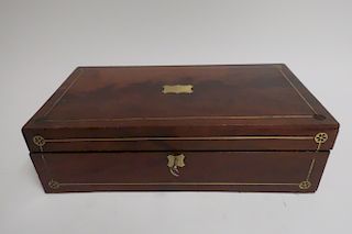 19th C. Officers Campaign Lap Desk as Humidor