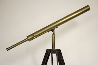 19th c. Bardou Paris  Brass Standing Telescope