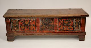 19th C. German Long Painted Storage Chest