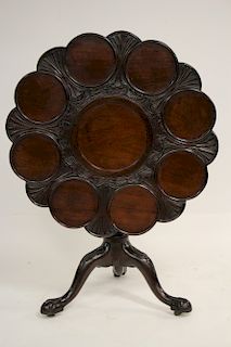 19th C. English Mahogany Carved Supper Table