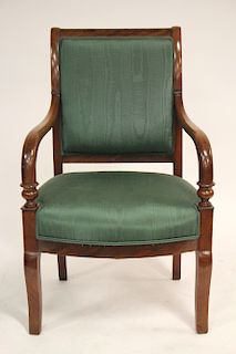 Empire Mahogany Arm Chair, 19th C