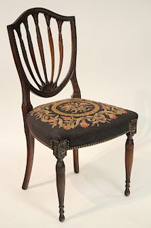 George III Style Mahogany Sidechair, Needlepoint