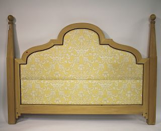 Ball Top Wood Upholstered King Size Headboard