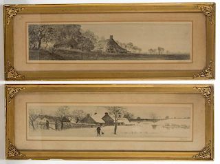 PAIR OF AMERICAN OR BRITISH SCHOOL (LATE 19TH CENTURY) LANDSCAPE PRINTS