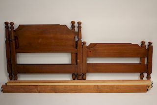 Pr of Early American Style Maple Twin XL Beds