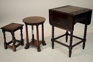 3 Wooden Occasional Tables, 20th C.