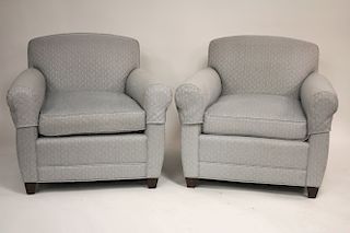 Pair of Custom Upholstered Club Chairs