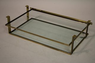 Contemporary Brass & Glass Coffee Table