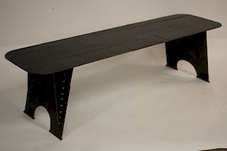 Custom Contemporary Industrial Style Steel Bench