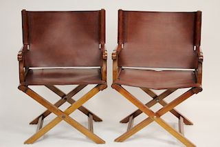 Pair of Grange Leather Director's Chairs