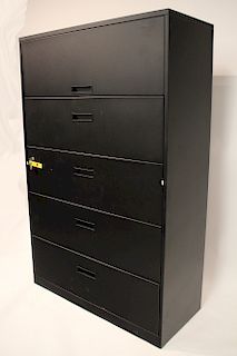 Steelcase Black Metal Filing Cabinet
