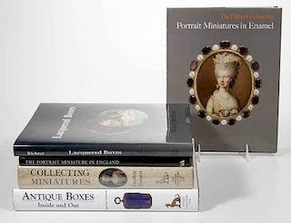 MINIATURE PORTRAITS AND BOXES REFERENCE VOLUMES, LOT OF FIVE