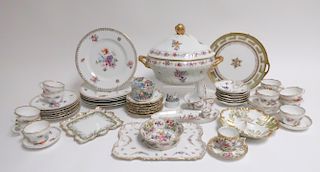Large Group Dresden and Limoges Floral Porcelain