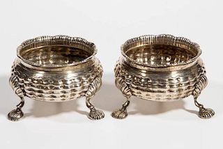 PAIR OF ENGLISH STERLING SILVER OPEN MASTER SALTS