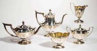 GORHAM STERLING SILVER FIVE-PIECE TEA AND COFFEE SERVICE