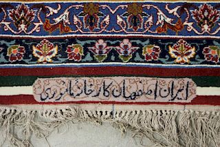 Silk Warp Isfahan Rug Persian Signed