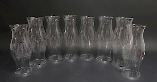 8 Glass Hurricanes, 3 etched
