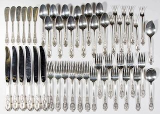 WALLACE "ROSEPOINT" STERLING SILVER FLATWARE SERVICE