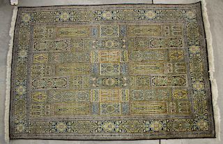 Silk Rug, made in Kashmir, 42 x 72