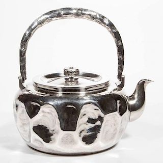 JAPANESE ARTS & CRAFTS STYLE SILVER TEAPOT