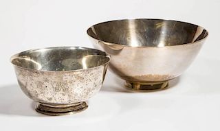 TIFFANY & CO. STERLING SILVER FOOTED BOWLS, LOT OF TWO